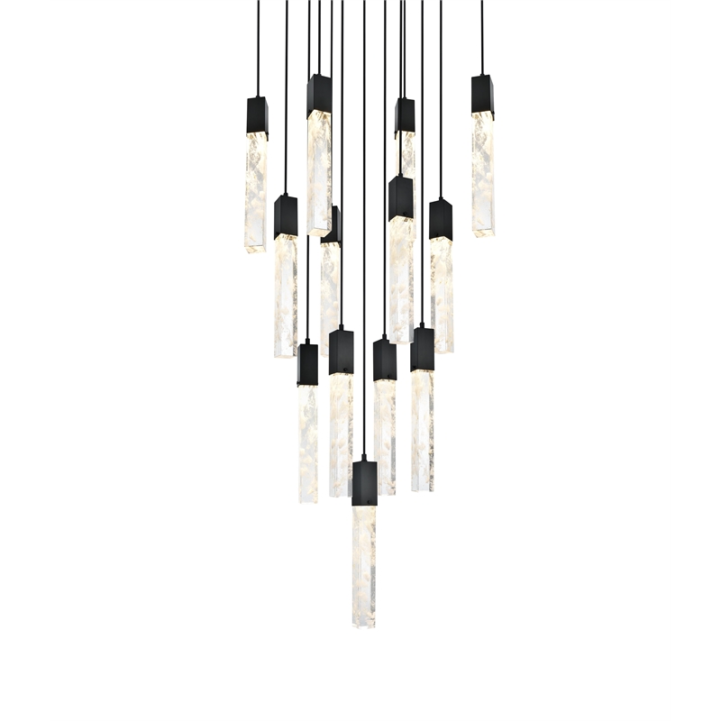 Elegant Lighting Aurora 26 Inch Pendant In Black