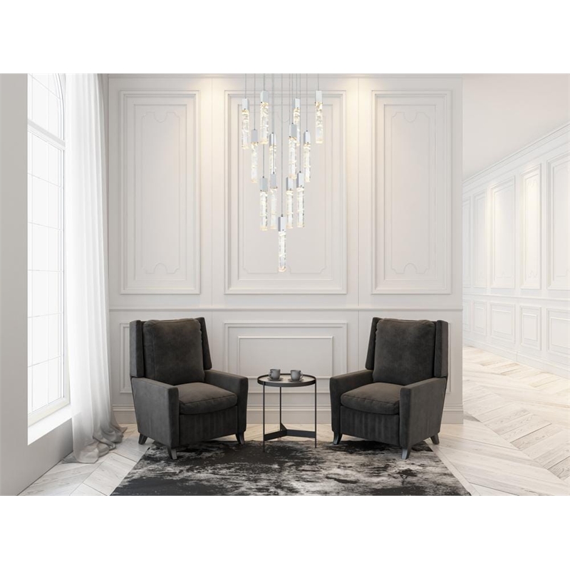 Elegant Lighting Aurora 26 Inch Pendant In Chrome