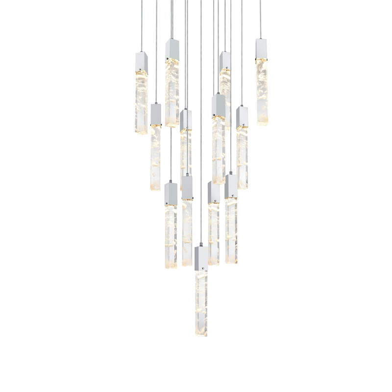 Elegant Lighting Aurora 26 Inch Pendant In Chrome