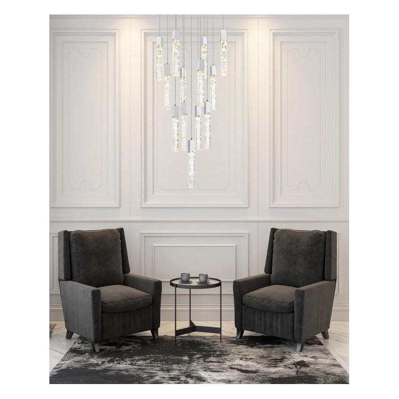 Elegant Lighting Aurora 26 Inch Pendant In Chrome