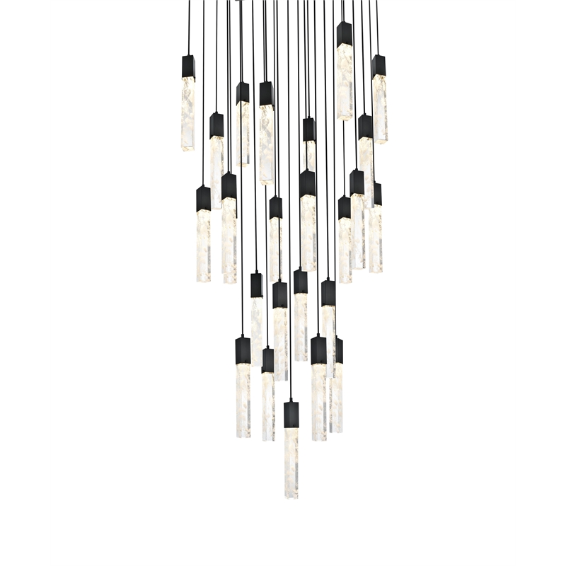 Elegant Lighting Aurora 36 Inch Chandelier In Black
