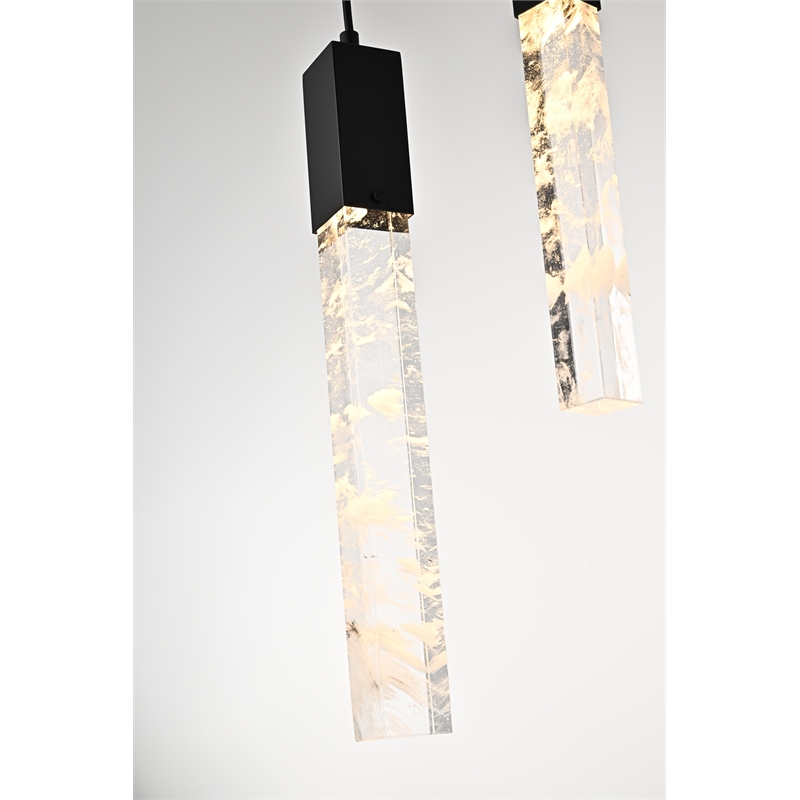 Elegant Lighting Aurora 36 Inch Chandelier In Black