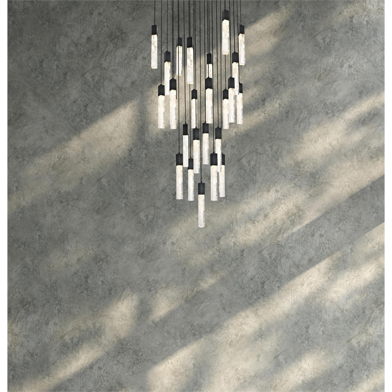 Elegant Lighting Aurora 36 Inch Chandelier In Black