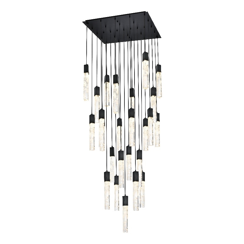 Elegant Lighting Aurora 36 Inch Chandelier In Black