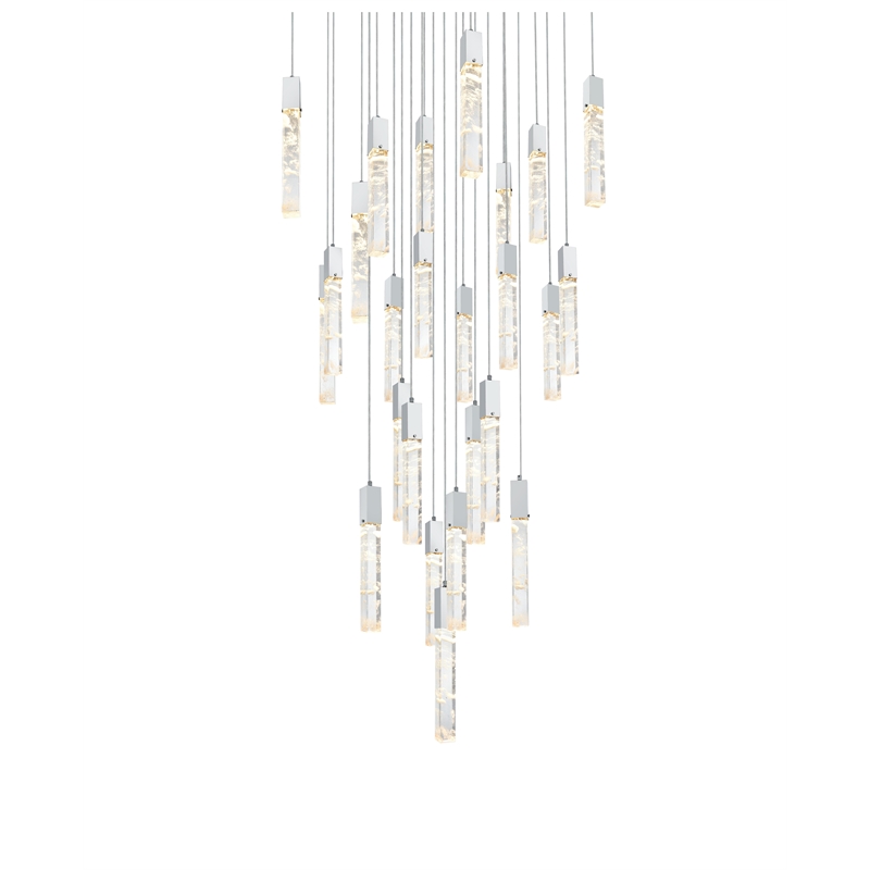 Elegant Lighting Aurora 36 Inch Chandelier In Chrome