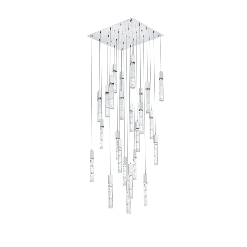 Elegant Lighting Aurora 36 Inch Chandelier In Chrome