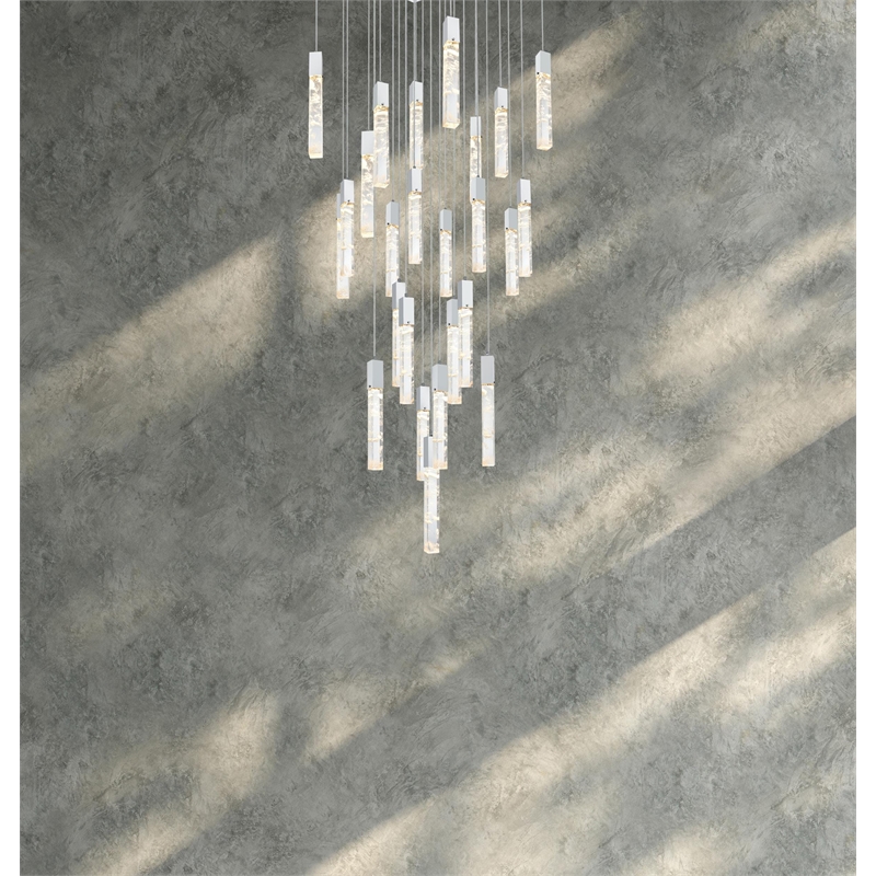 Elegant Lighting Aurora 36 Inch Chandelier In Chrome