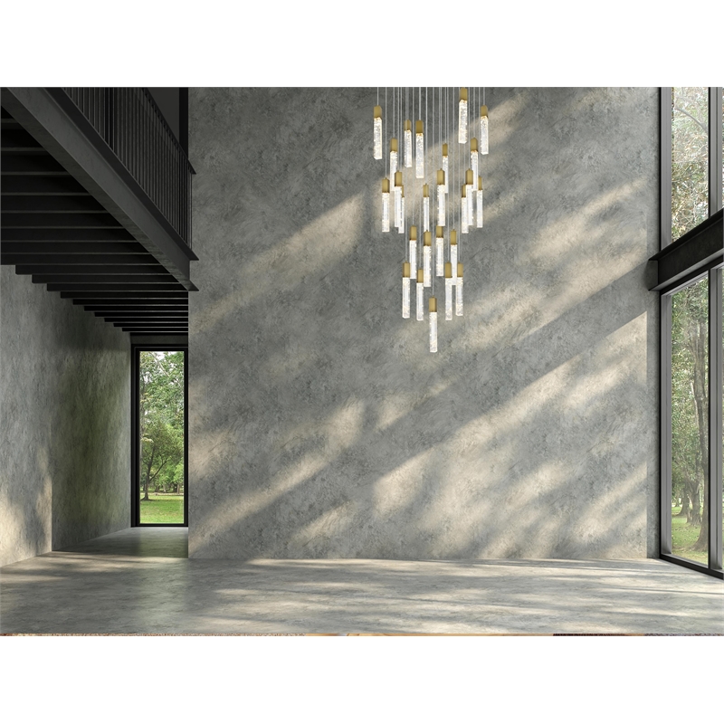 Elegant Lighting Aurora 36 Inch Chandelier In Satin Gold