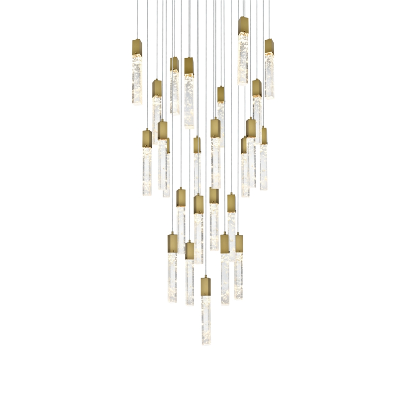 Elegant Lighting Aurora 36 Inch Chandelier In Satin Gold