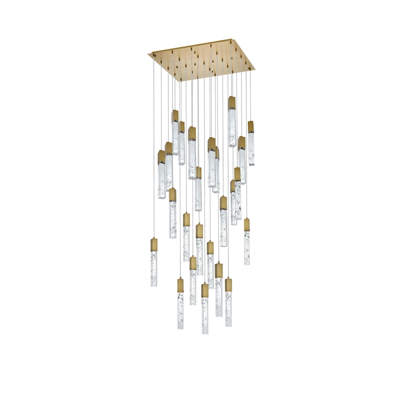 Elegant Lighting Aurora 36 Inch Chandelier In Satin Gold