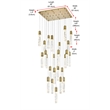 Elegant Lighting Aurora 36 Inch Chandelier In Satin Gold
