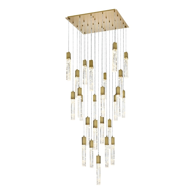 Elegant Lighting Aurora 36 Inch Chandelier In Satin Gold