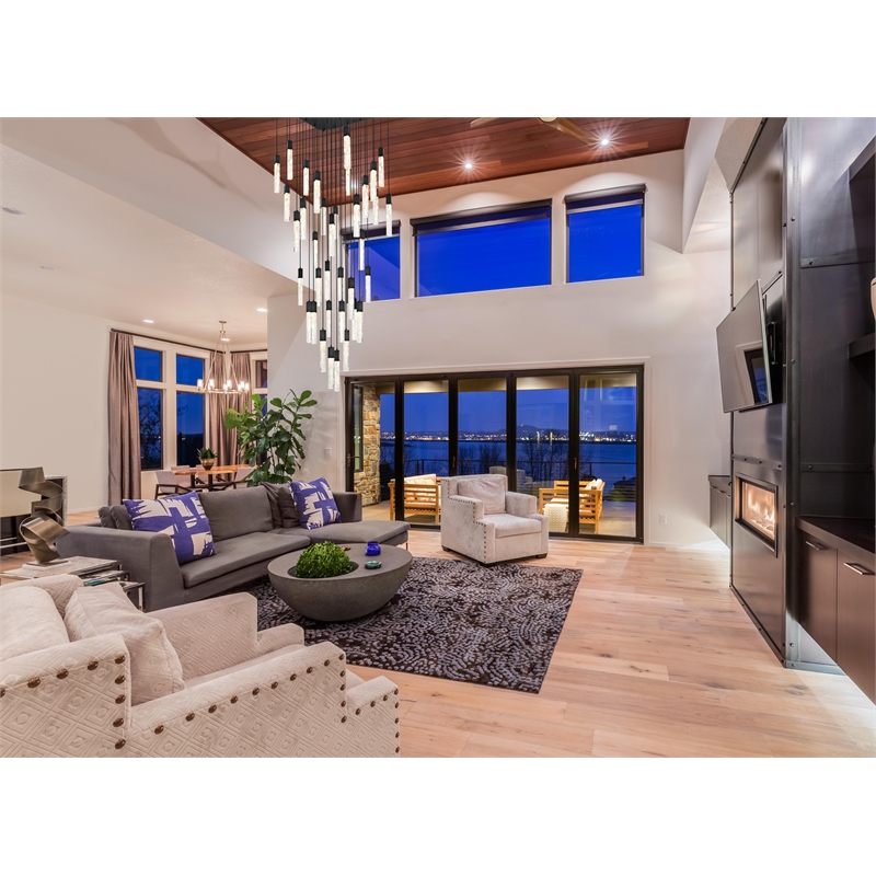 Elegant Lighting Aurora 42 Inch Chandelier In Black