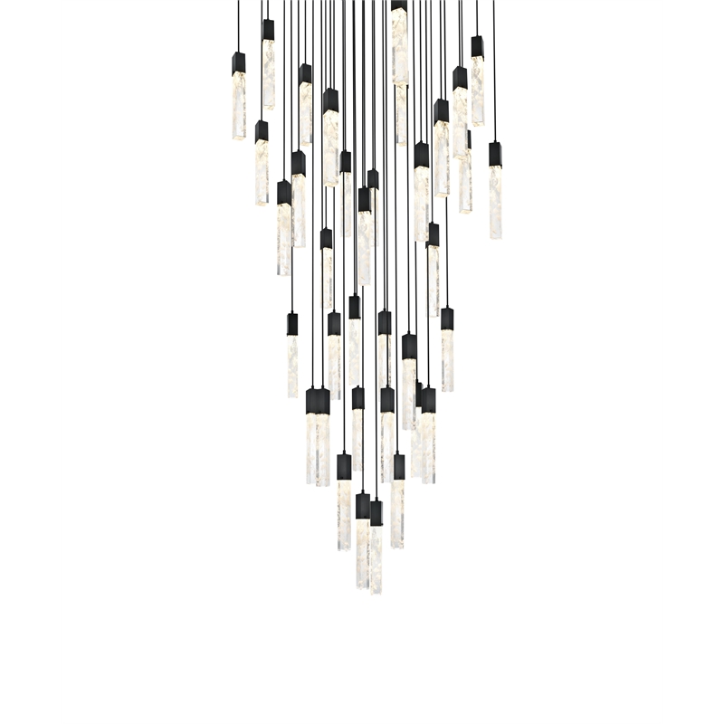 Elegant Lighting Aurora 42 Inch Chandelier In Black