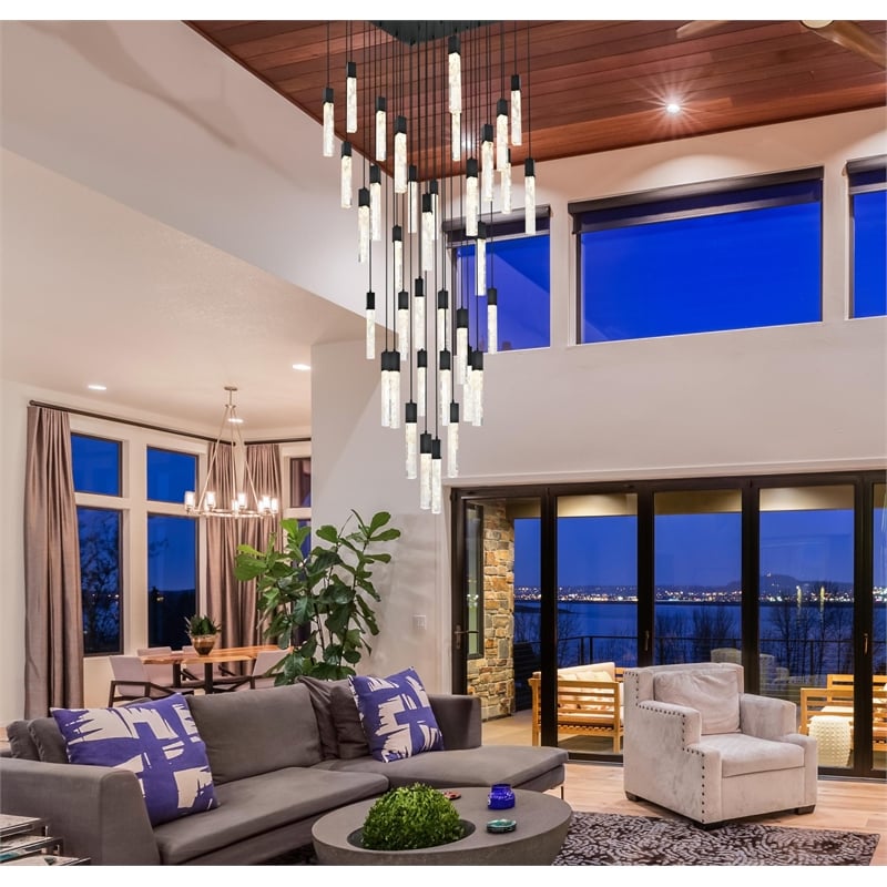 Elegant Lighting Aurora 42 Inch Chandelier In Black