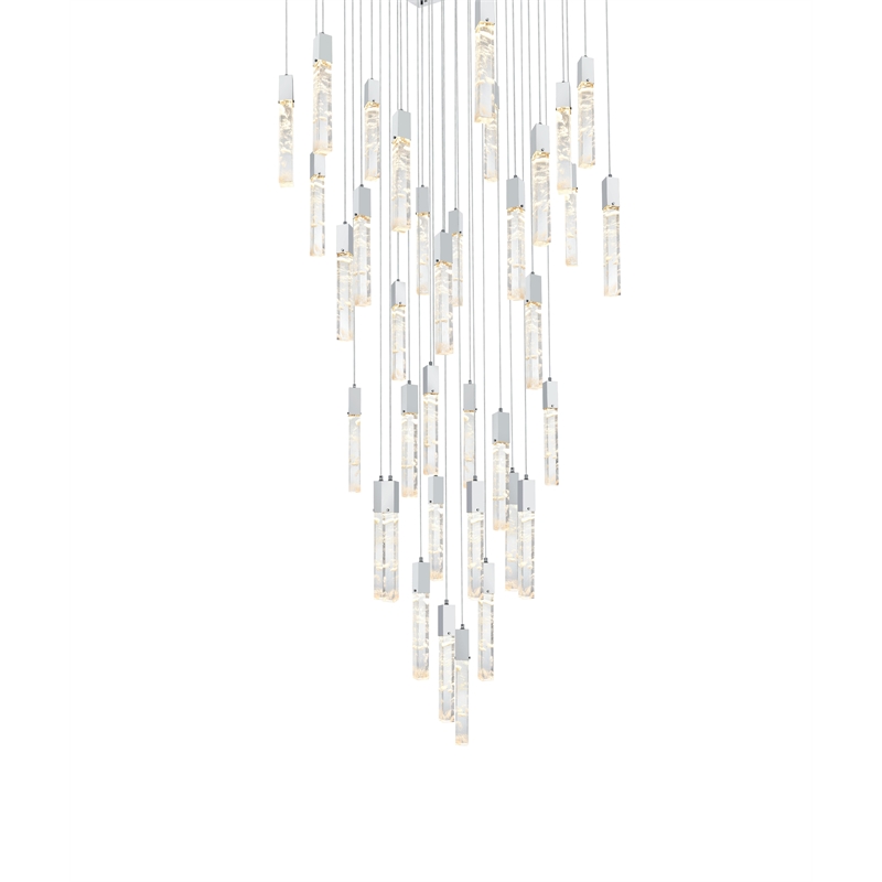 Elegant Lighting Aurora 42 Inch Chandelier In Chrome