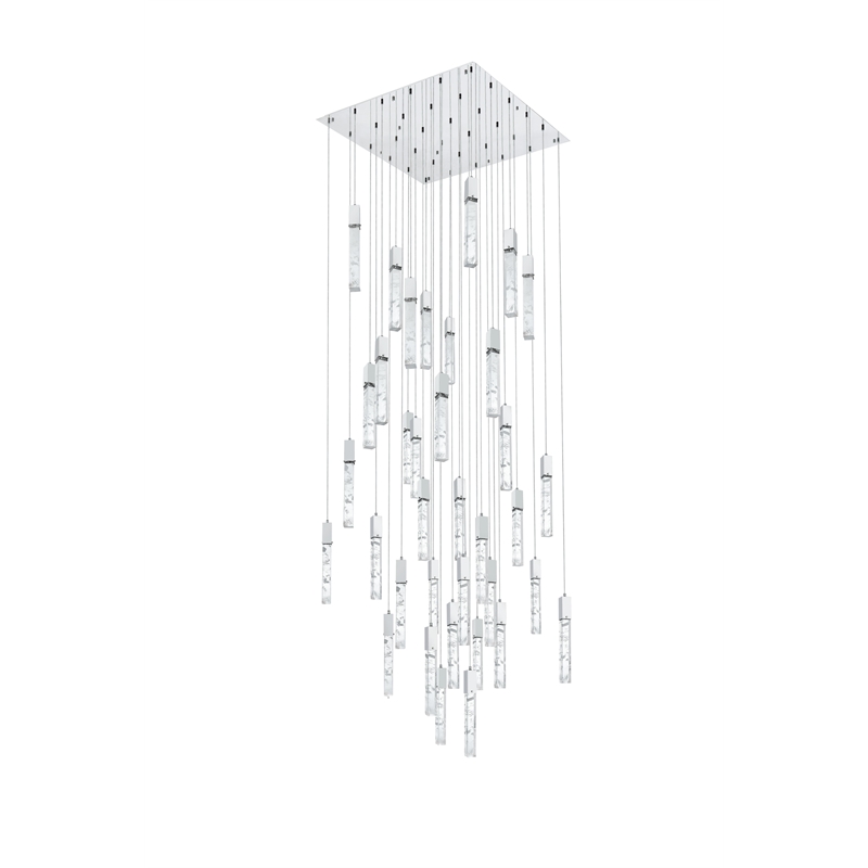 Elegant Lighting Aurora 42 Inch Chandelier In Chrome