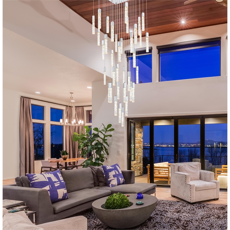 Elegant Lighting Aurora 42 Inch Chandelier In Chrome