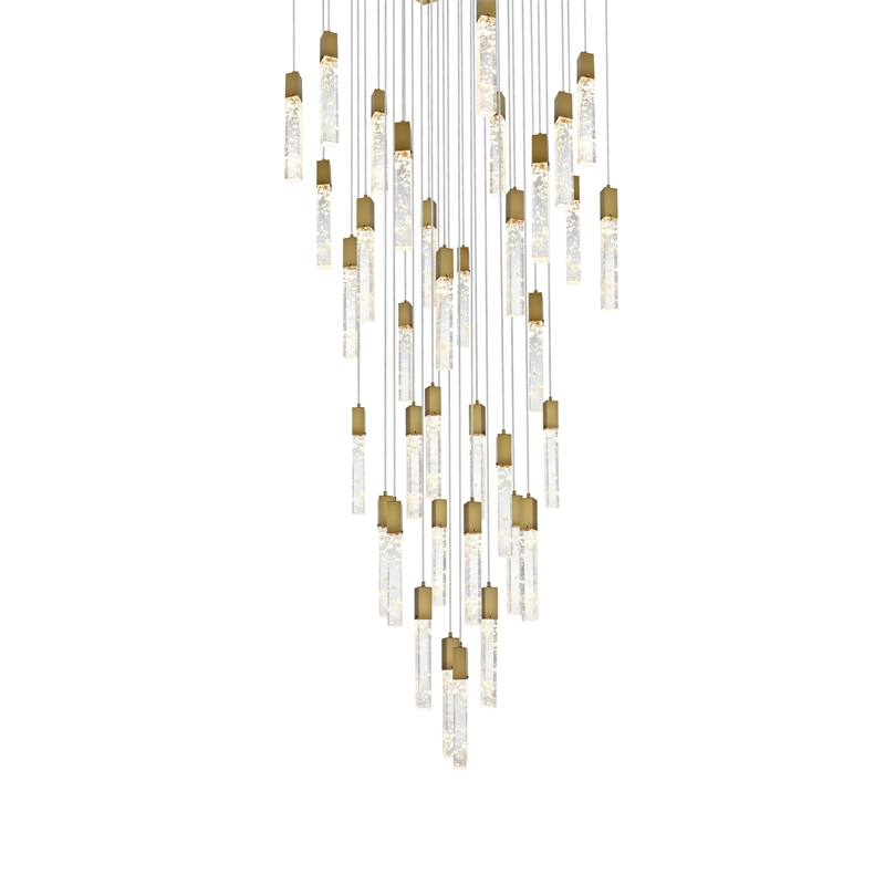 Elegant Lighting Aurora 42 Inch Chandelier In Satin Gold