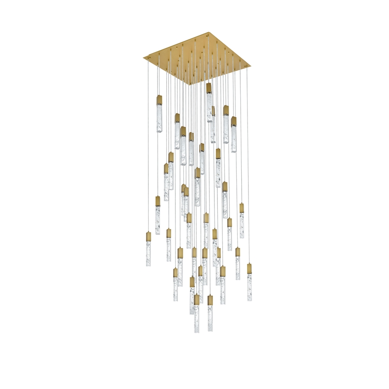 Elegant Lighting Aurora 42 Inch Chandelier In Satin Gold