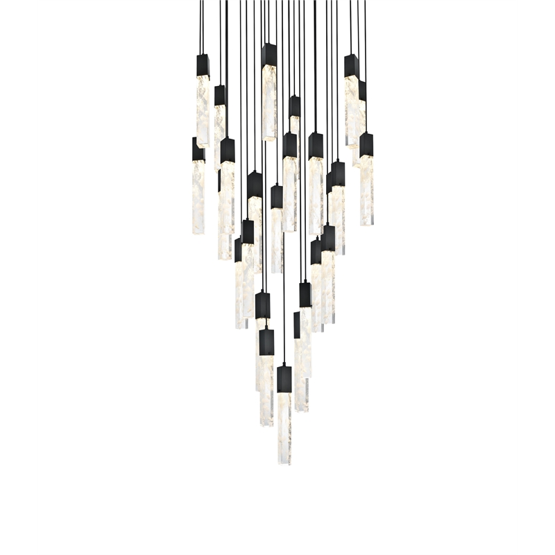 Elegant Lighting Aurora 42 Inch Chandelier In Black