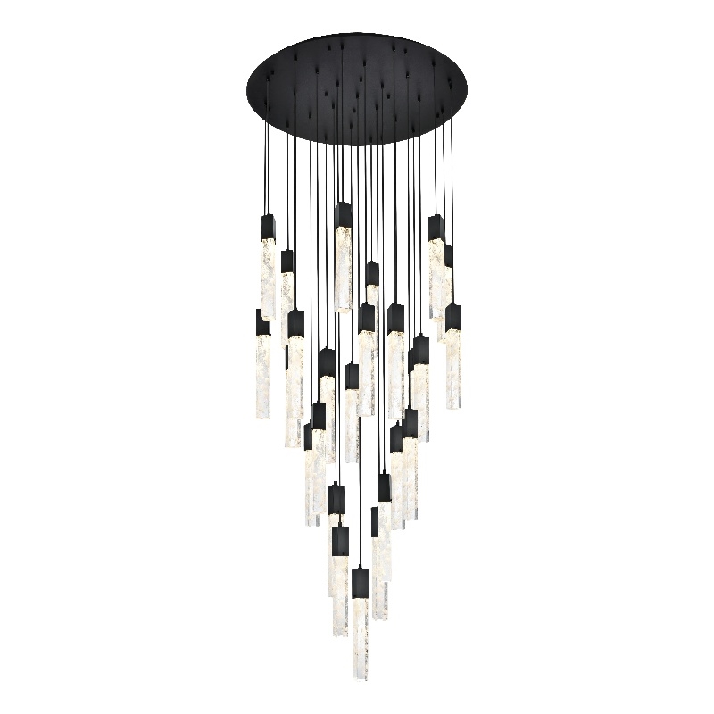 Elegant Lighting Aurora 42 Inch Chandelier In Black