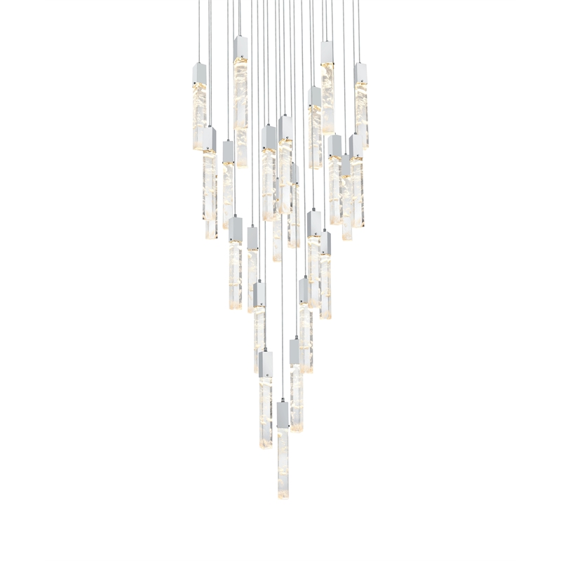 Elegant Lighting Aurora 42 Inch Chandelier In Chrome