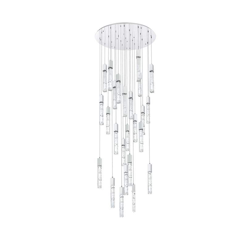 Elegant Lighting Aurora 42 Inch Chandelier In Chrome