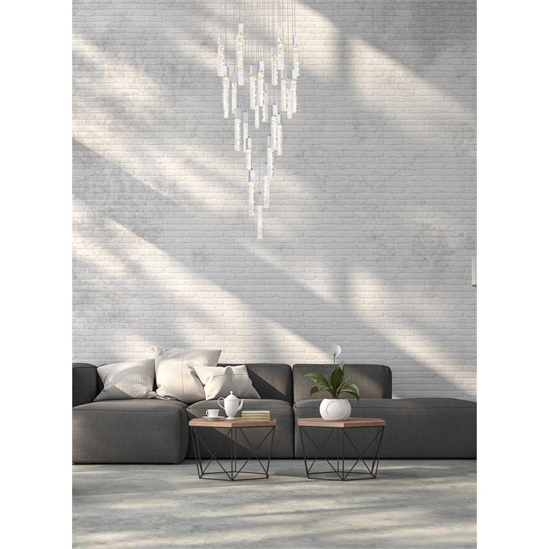 Elegant Lighting Aurora 42 Inch Chandelier In Chrome