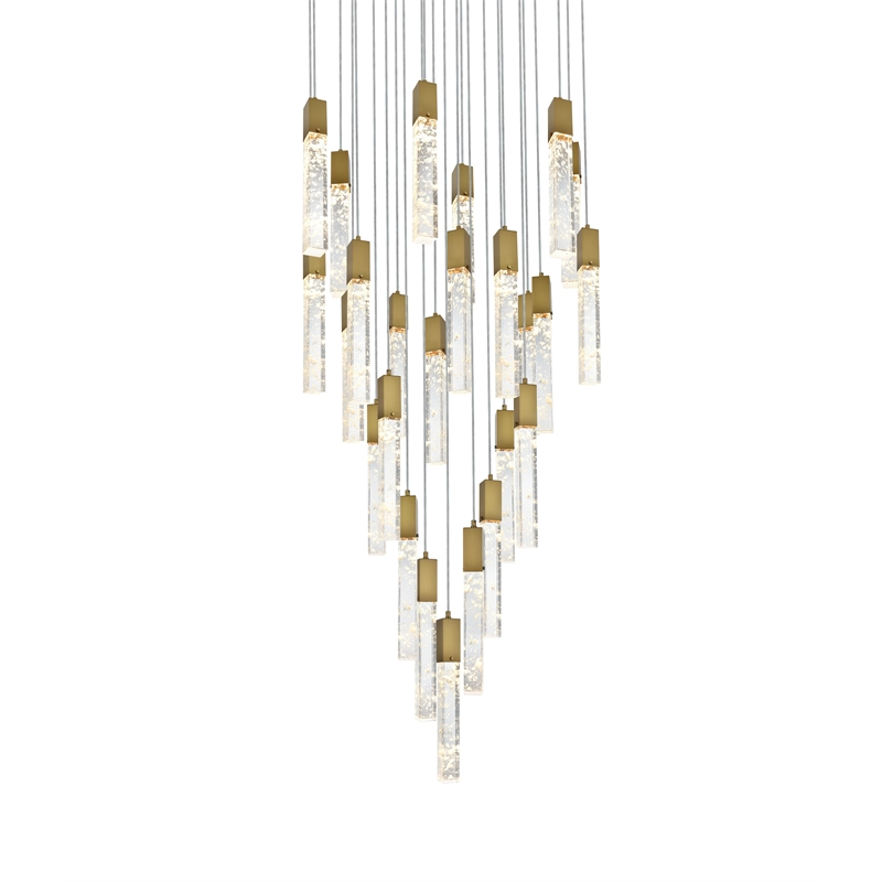 Elegant Lighting Aurora 42 Inch Chandelier In Satin Gold