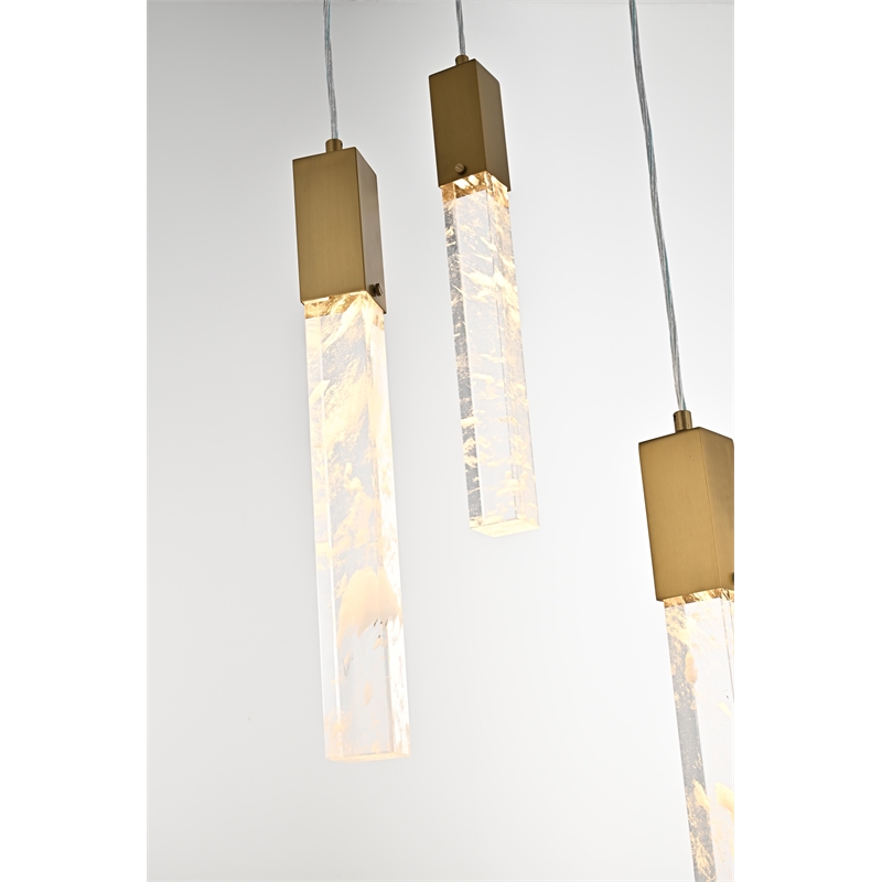 Elegant Lighting Aurora 42 Inch Chandelier In Satin Gold