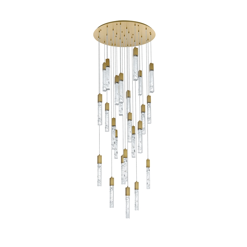 Elegant Lighting Aurora 42 Inch Chandelier In Satin Gold