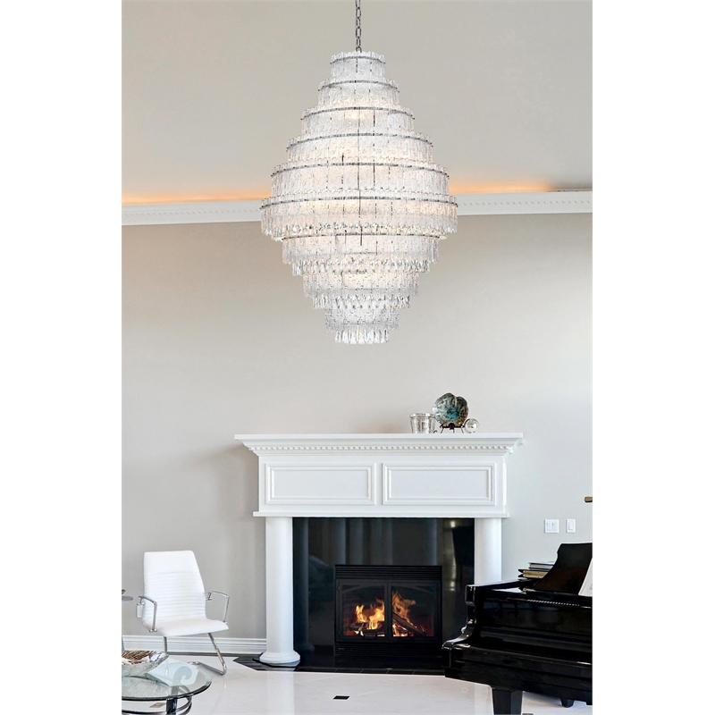 Elegant Lighting Emilia 36 Inch Chandelier In Chrome