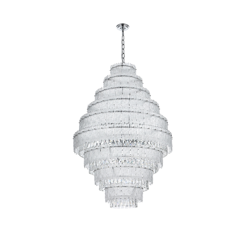 Elegant Lighting Emilia 36 Inch Chandelier In Chrome