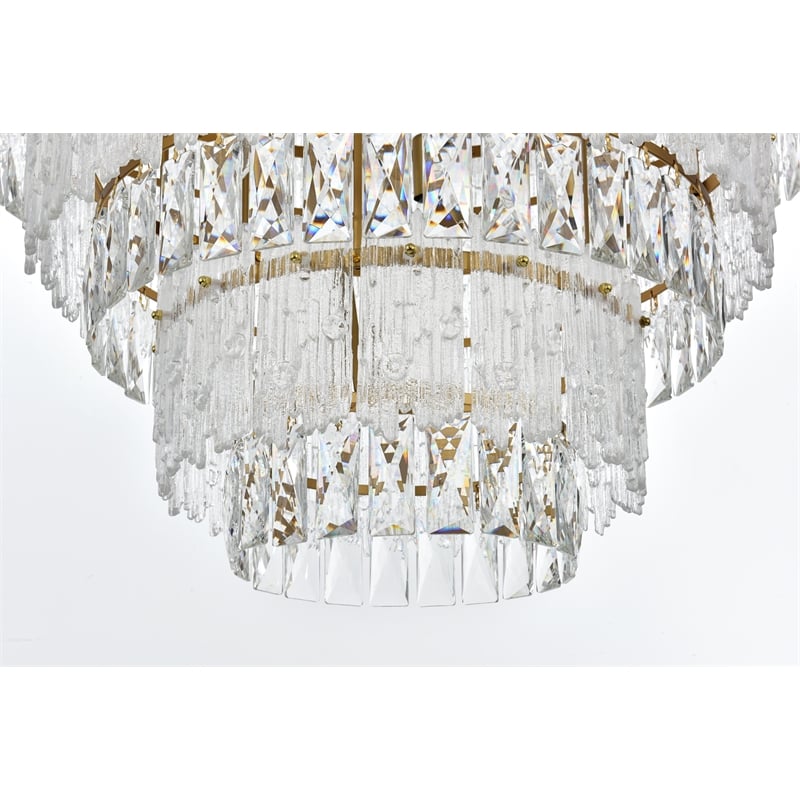 Elegant Lighting Emilia 36 Inch Chandelier In Satin Gold