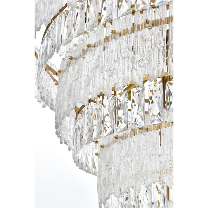 Elegant Lighting Emilia 36 Inch Chandelier In Satin Gold