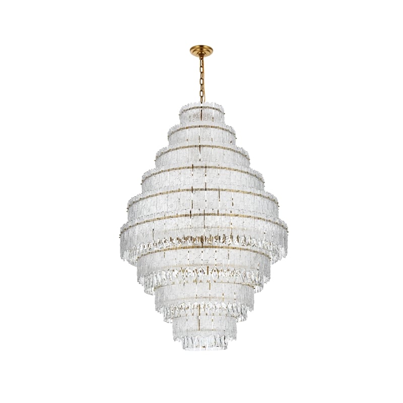 Elegant Lighting Emilia 36 Inch Chandelier In Satin Gold