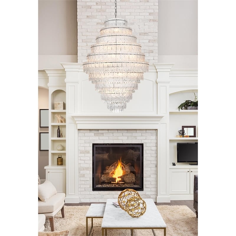 Elegant Lighting Emilia 42 Inch Chandelier In Chrome