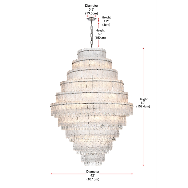 Elegant Lighting Emilia 42 Inch Chandelier In Chrome