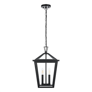 Elegant Lighting Frankford 7&quot Outdoor Pendant In Black