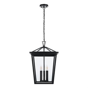 Elegant Lighting Oxford 7&quot Outdoor Pendant In Black