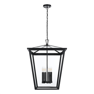Elegant Lighting Oxford 7&quot Outdoor Pendant In Black