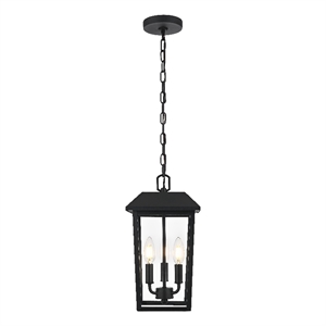 Elegant Lighting Riggs 8 X 15&quot Outdoor Pendant In Black