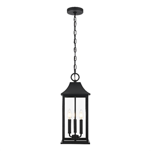 Elegant Lighting Shepard 8 X 20.5&quot Outdoor Pendant In Black