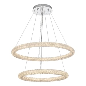 Elegant Lighting Bowen 35.5&quot Led Chandelier In Chrome