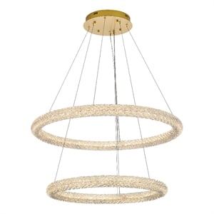 Elegant Lighting Bowen 35.5&quot Led Chandelier In Satin Gold