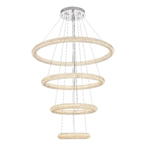 Elegant Lighting Bowen 42&quot Led Chandelier In Chrome