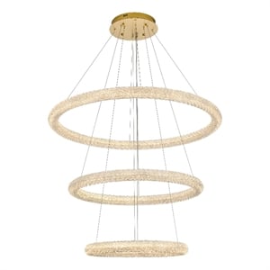 Elegant Lighting Bowen 42&quot Led Chandelier In Satin Gold