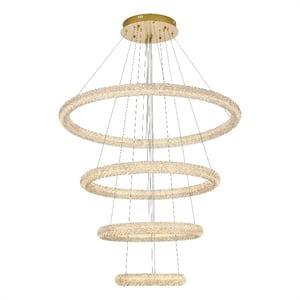 Elegant Lighting Bowen 42&quot Led Chandelier In Satin Gold