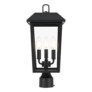 Elegant Lighting Riggs 8 X 18&quot Outdoor Post Light In Black